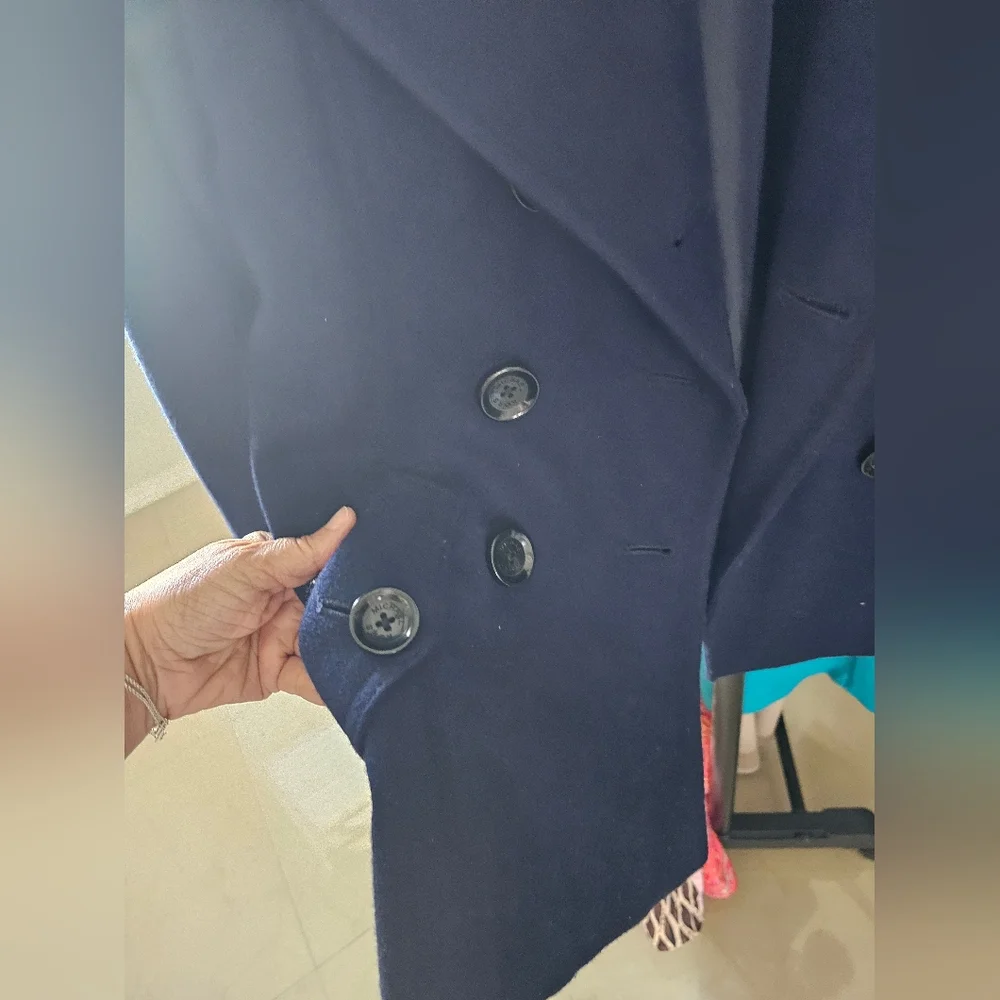 MICHAEL MICHAEL KORS PEA COAT JACKET SZ SMALL NAVY BLUE - Picture 5 of 6